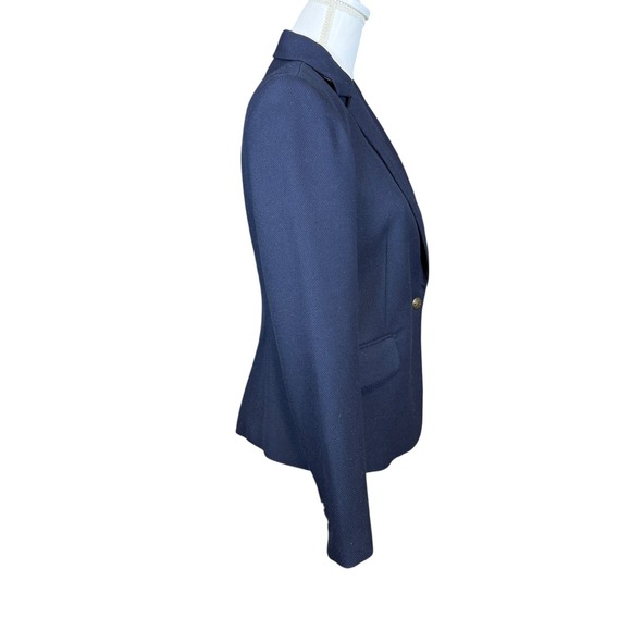 Mercer Madison Navy Blue Textured Blazer Jacket Single Gold Button Lined Small - Picture 4 of 10